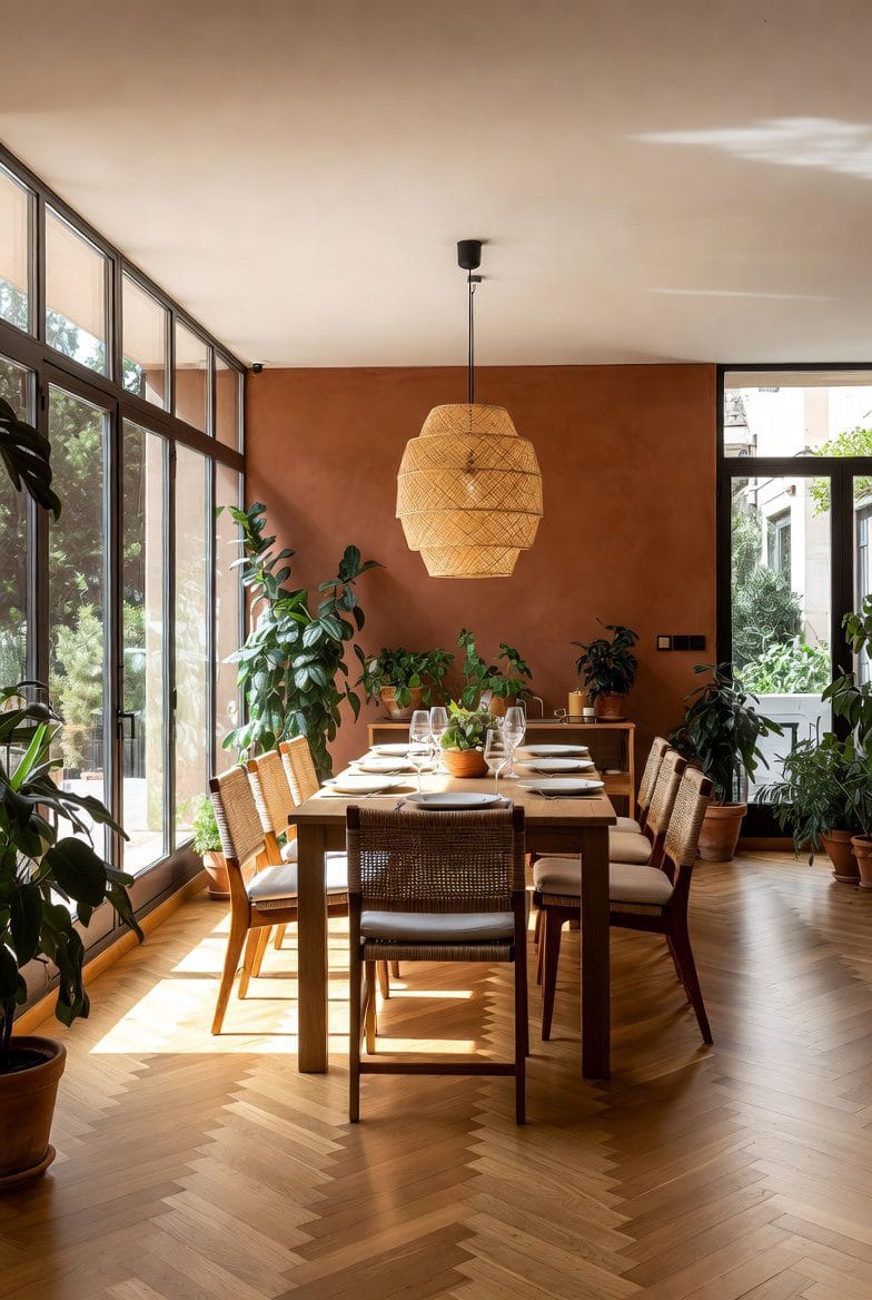Salle à manger 2026 – Lumière, terracotta et biophilie à Toulouse
