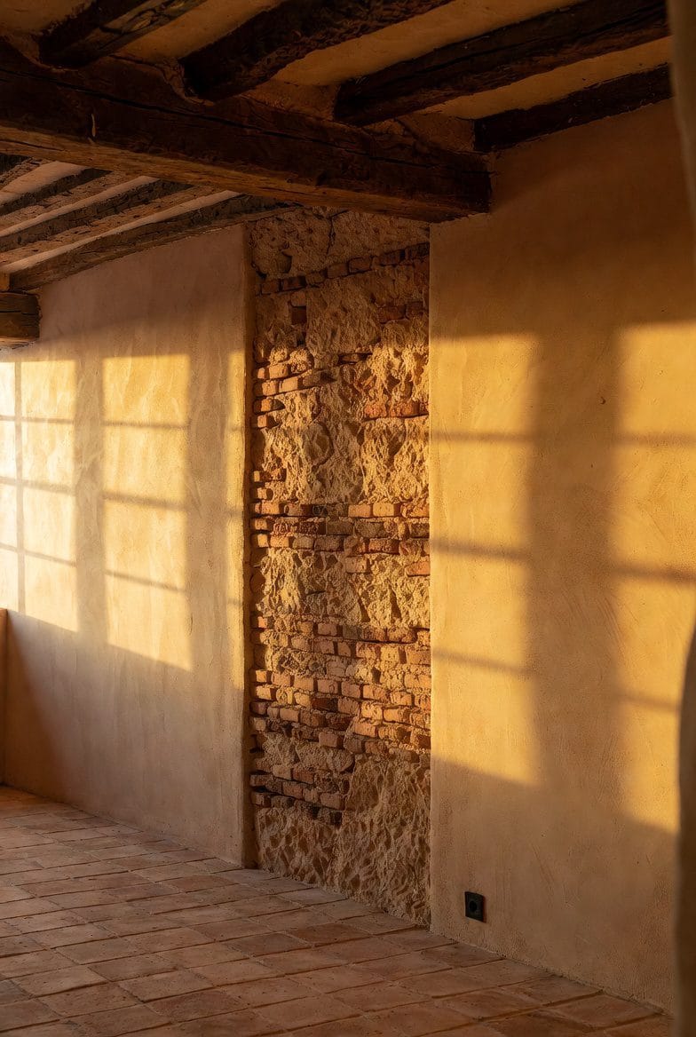 Mur en brique terre crue et enduit terre – Matériau star de la rénovation 2026 à Toulouse